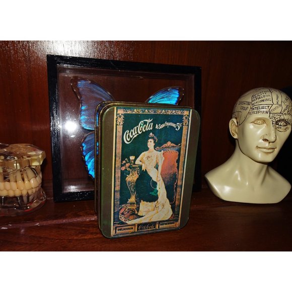 Vintage Coca Cola Queen Mary Tin w/ Note Pad collectible memorabilia stash box - Picture 8 of 11